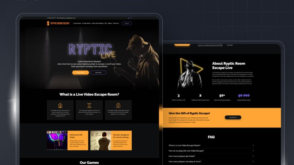 Ryptic Room Escape website
